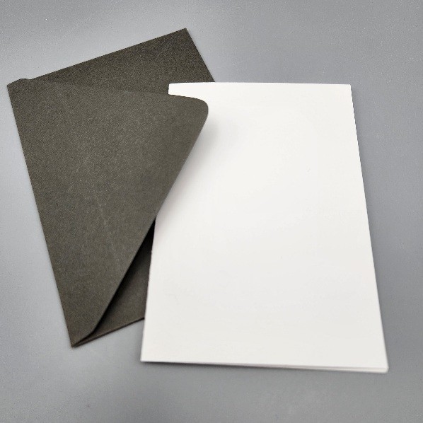 Gray 4 bar Envelopes and white notecards