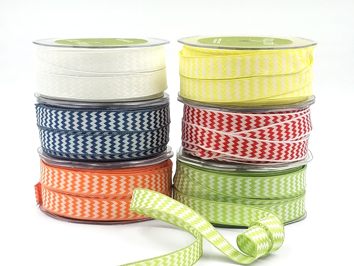 Woven Chevron Striped Ribbon with Wired Edge