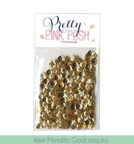 pretty pink posh 4MM Metallic Gold Sequins