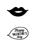 5622d - lips with Happy Valentine's Day Bubble