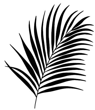 5637k - palm leaf rubber stamp  