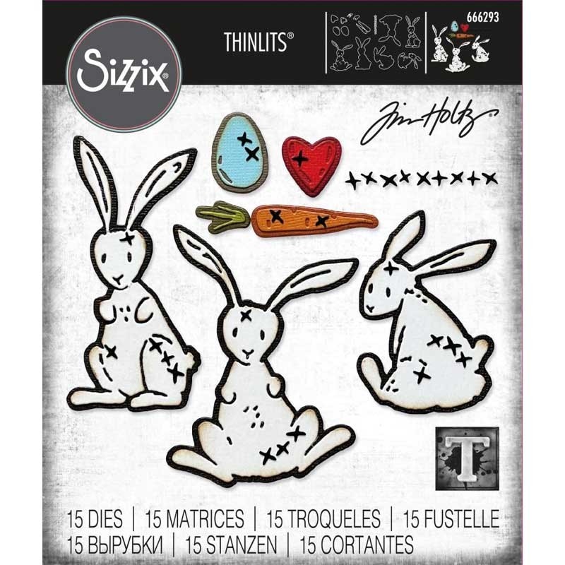 Sizzix Thinlits Dies By Tim Holtz  Bunny Stitch 666293