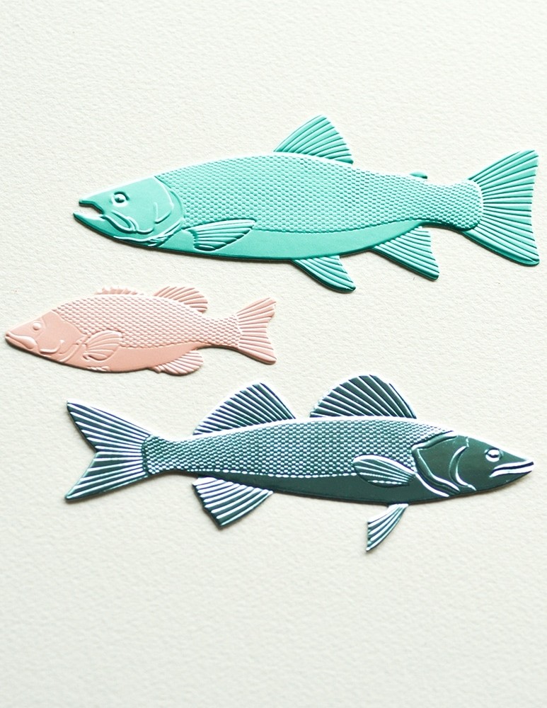 Memory Box Freshwater Fish 3D Embossing Folder and Matching Dies EF1028