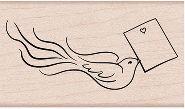 Hero Arts Love Note Bird Rubber Stamp g6259