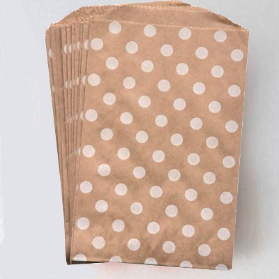 Middy bags - kraft w/white dots