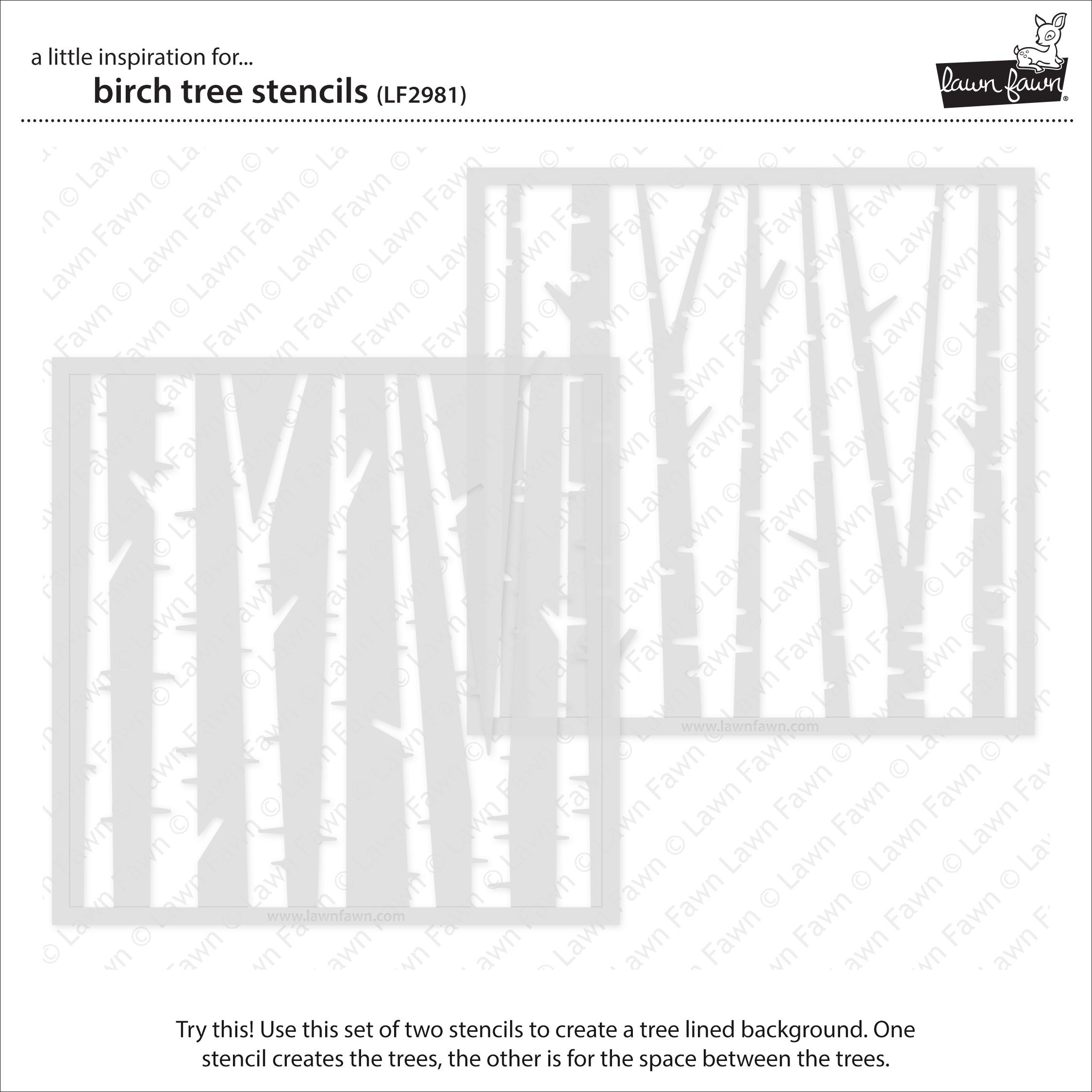 Lawn Fawn birch tree stencils LF2981