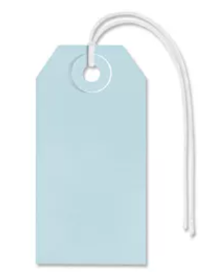 Small Light Blue Shipping Tags with string