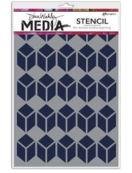 Dina Wakley Media Stencil: Stacked Squares MDS52449