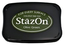Olive Green StazOn Solvent Ink Pad