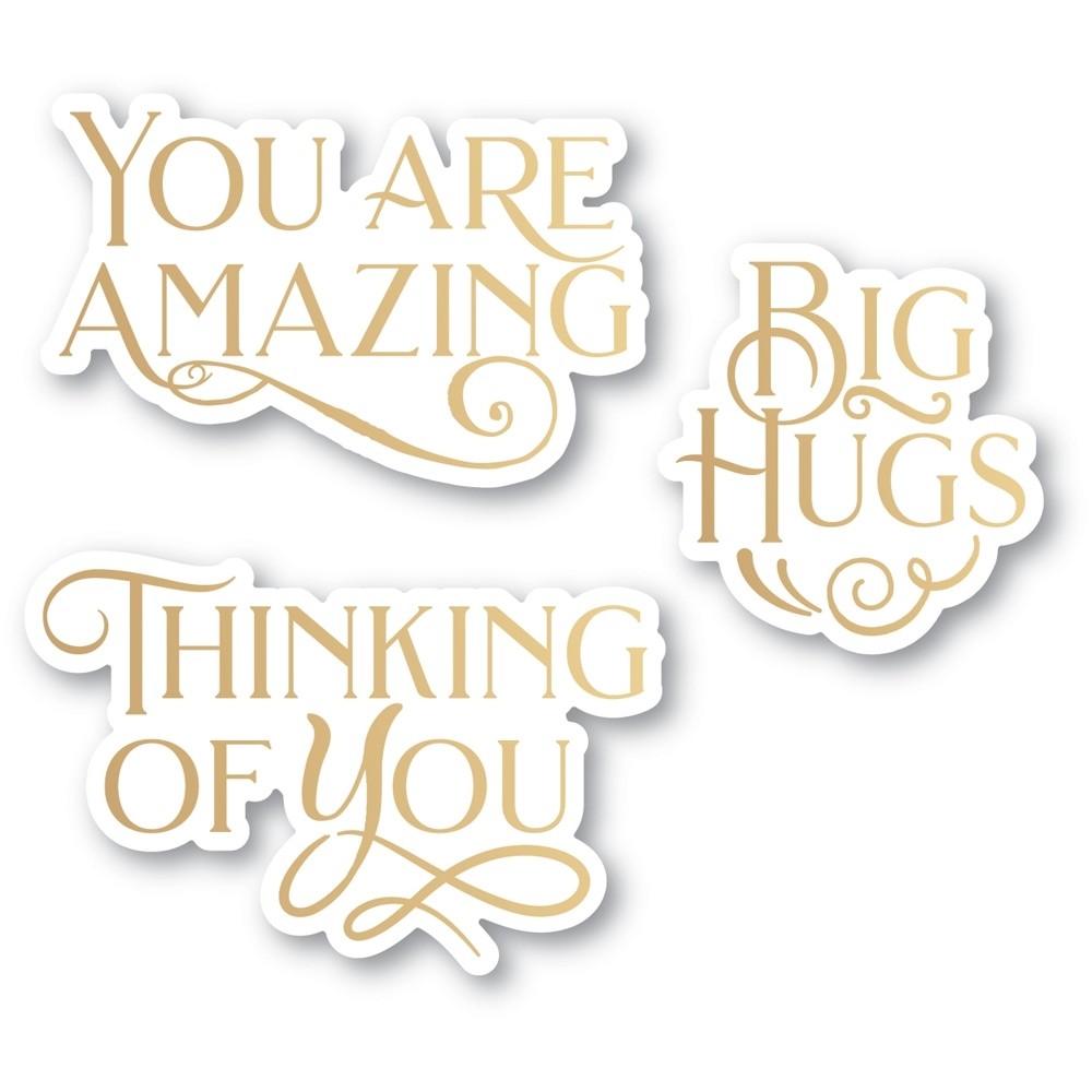 Poppystamps You Are Amazing Poe Script Greetings Hot Foil Plate and Dies PSF804