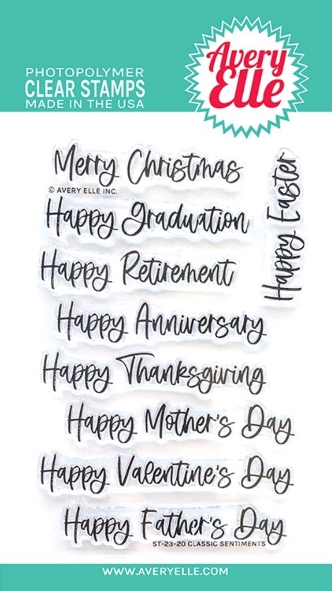 Avery Elle Classic Sentiments Clear Stamps ST-23-20