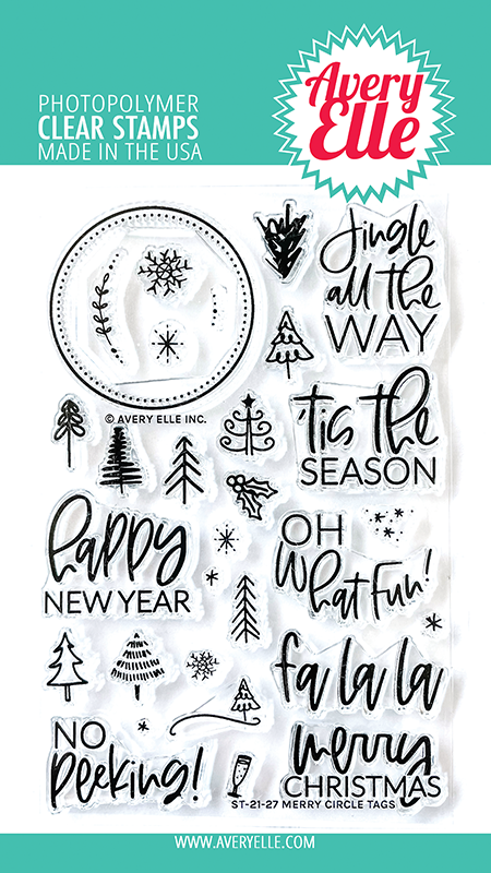 Avery Elle Merry Circle Tags Clear Stamps ST-21-27