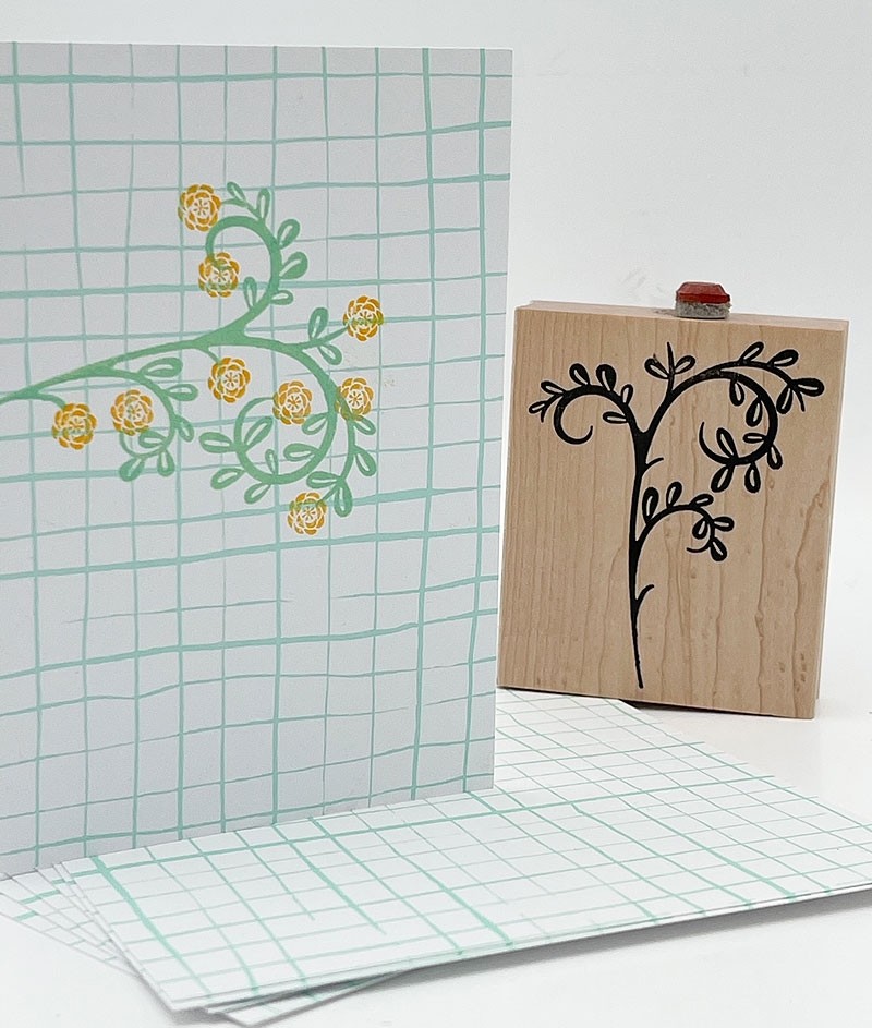Stamp of the week 5372F- swirly branch combo