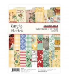 Simple Stories Double-Sided Paper Pad 6X8 Simple Vintage Berry Fields