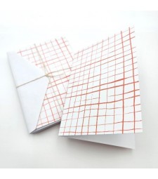 Coral Grid 4bar Notecards w/envelopes