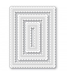 poppystamps Double Scalloped Stitched Frames 2474