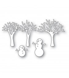 poppystamps Snowman and Trees	2490