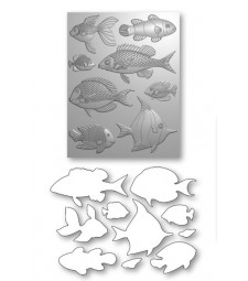 Memory Box Ocean Fish 3D Embossing Folder and Matching Dies EF1031