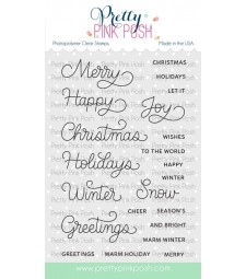 Pretty Pink Posh Holiday Scripts stamp set