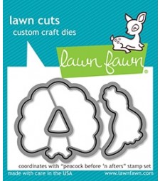  Lawn Fawn peacock before 'n afters - lawn cuts LF1961