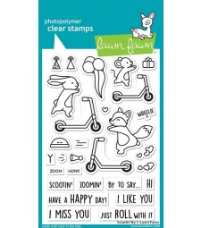 Lawn Fawn scootin' by stamp set  LF2554