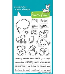 SALE - Lawn Fawn happy hugs clear stamp set LF2556 with matching dies