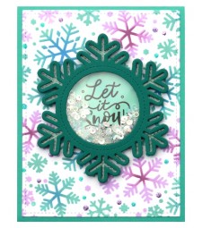 Lawn Fawn stitched snowflake frame LF2701