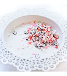 Pretty Pink Posh Love Letters Clay embellishments 