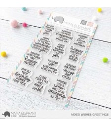 Mama Elephant Mixed Wishes Greetings Clear Stamp Set