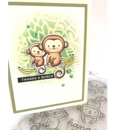   Pretty Pink Posh Monkey Friends Stamp Set