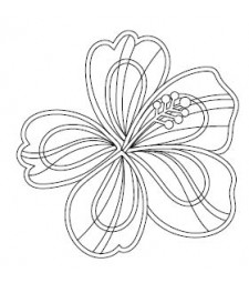 5699h - hibiscus outline rubber stamp