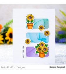 Pretty Pink Posh Potted Sunflowers stamp set