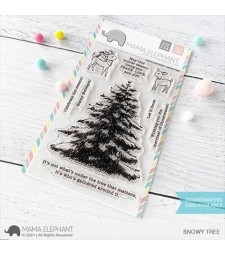 Mama Elephant Snowy Tree Clear Stamp Set