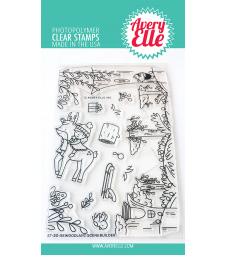 sale - Avery Elle Woodland Scene Builder Clear Stamps and die
