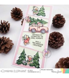 Mama Elephant Tree Picking 4x6 Clear Stamp Set  