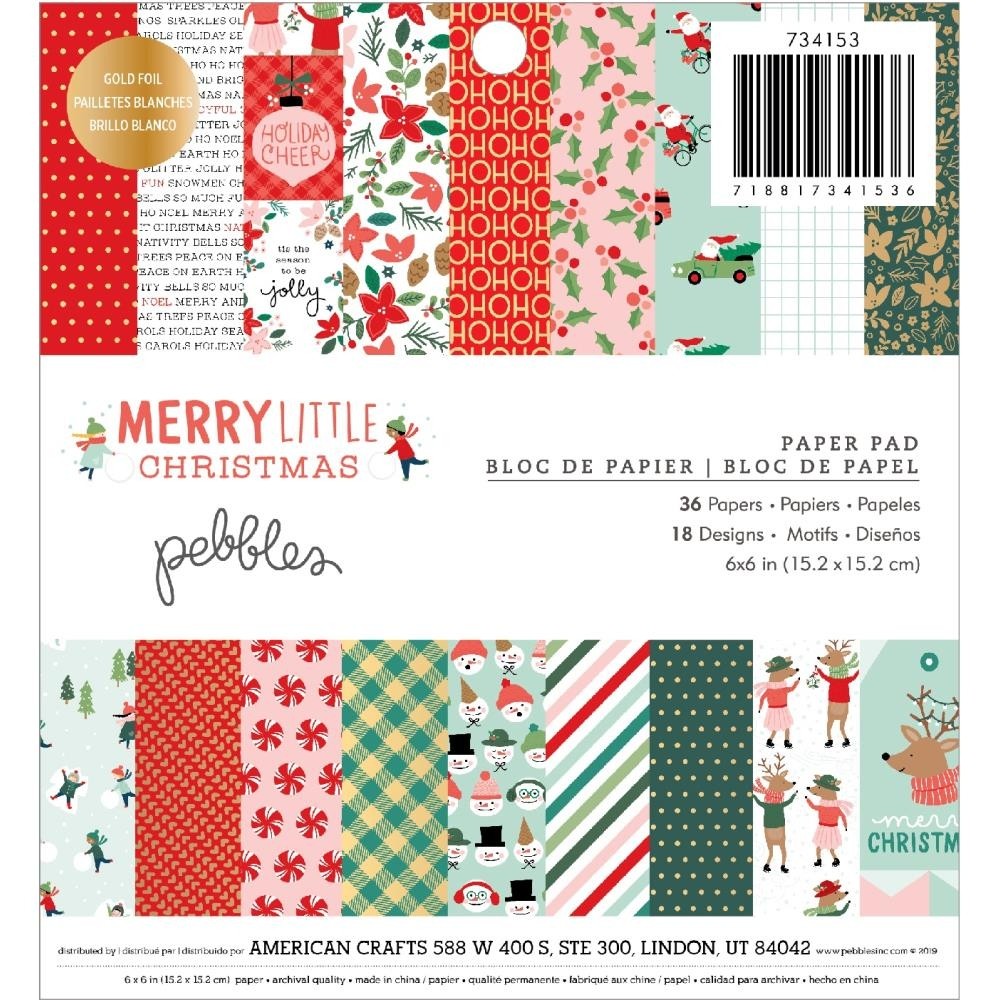 Pebbles Single-Sided Paper Pad Merry Little Christmas
