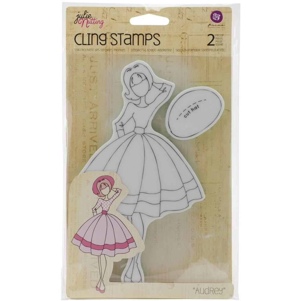 Prima Marketing Julie Nutting Mixed Media Cling Rubber Stamp Audrey