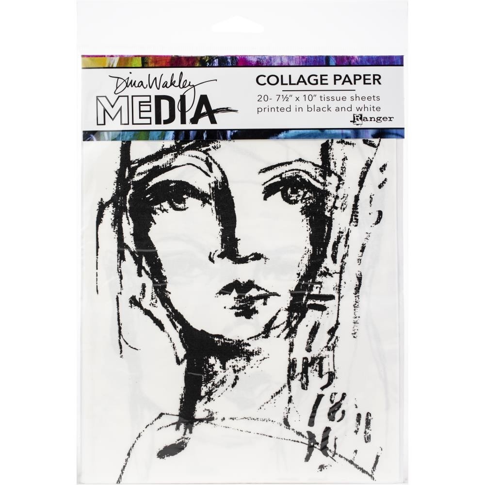 Dina Wakley Media Collage Tissue Paper Faces MDA63827