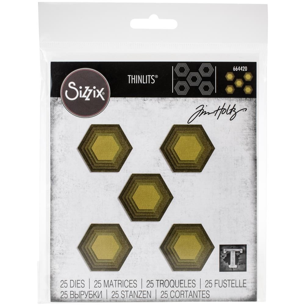 Sizzix Thinlits Dies By Tim Holtz Stacked Tiles Hexagons 664420