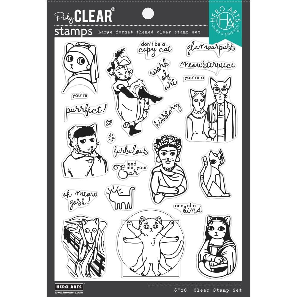 Hero Arts - Art Meowseum Clear Stamps 6"X8" CM611