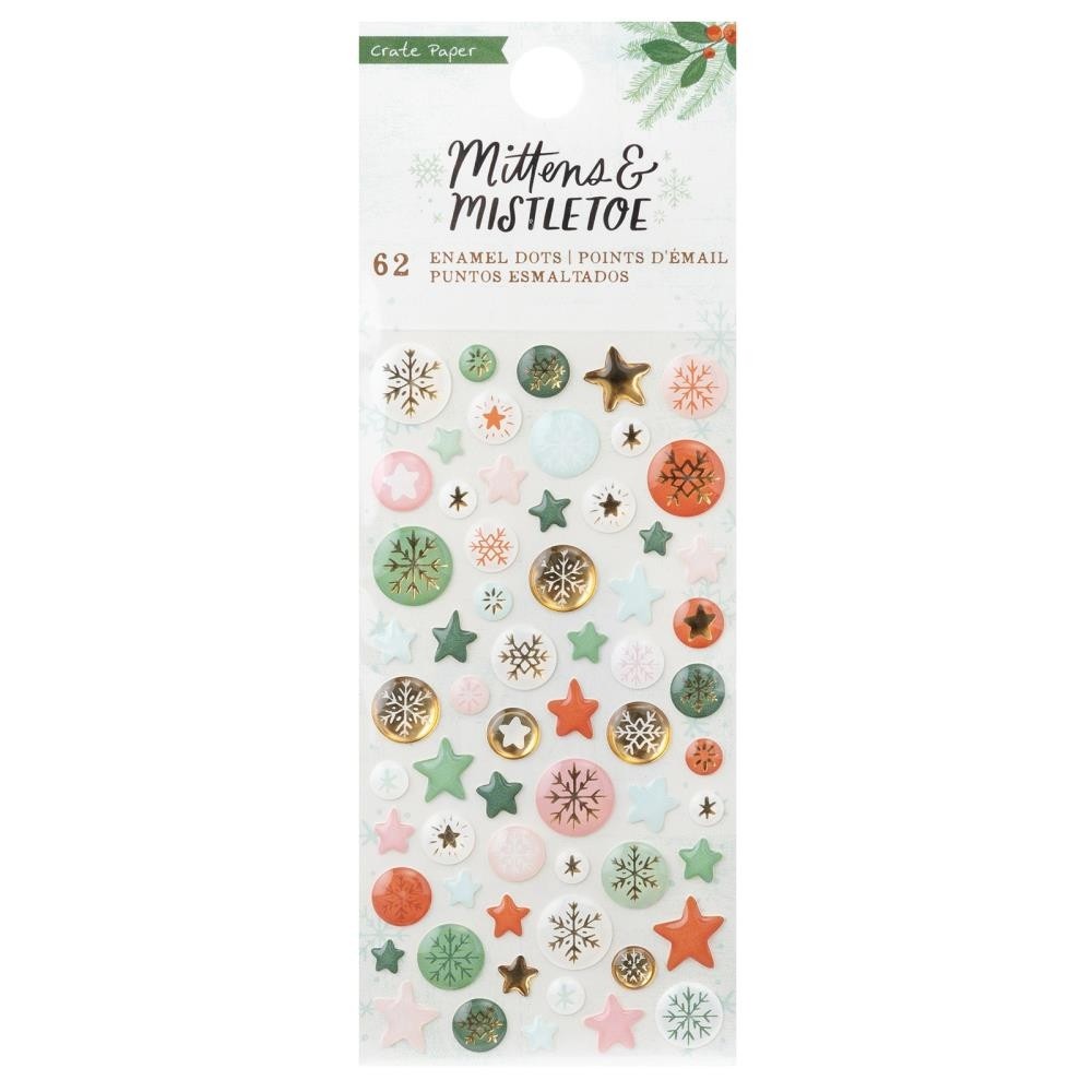 Mittens & Mistletoe Enamel Dots 62/Pkg