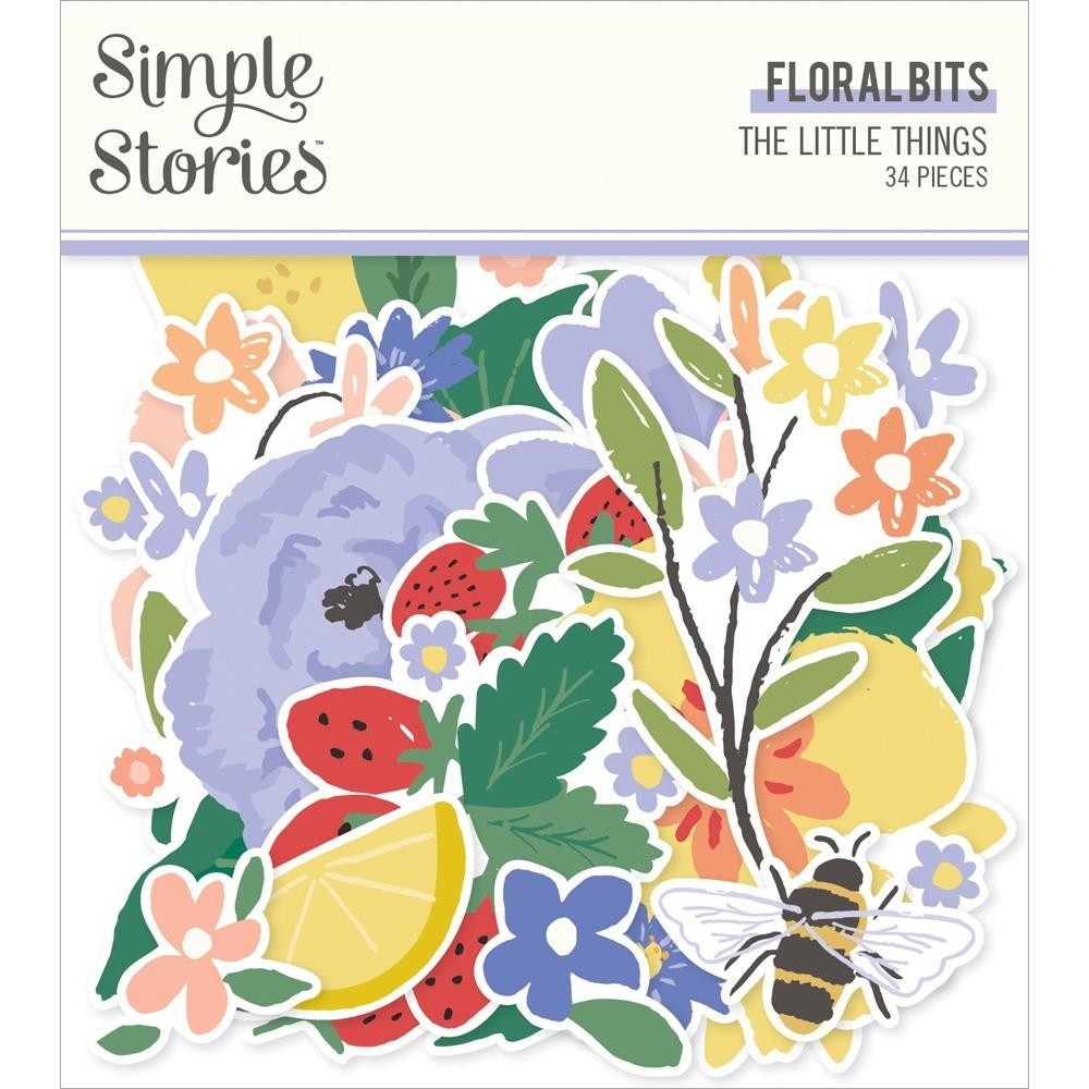 Simple Stories The Little Things Bits & Pieces Floral Die-Cuts 34/Pkg