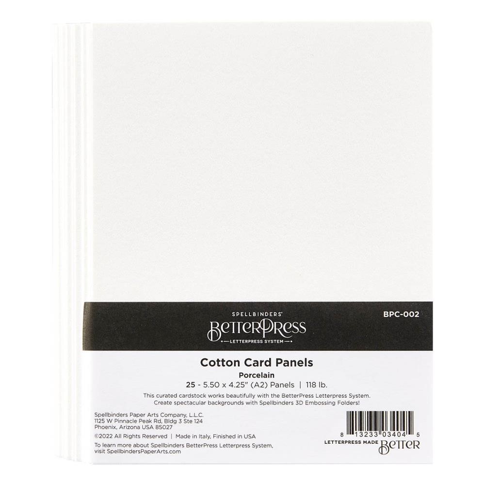 Porcelain Spellbinders BetterPress Letterpress A2 Cotton Card Panels