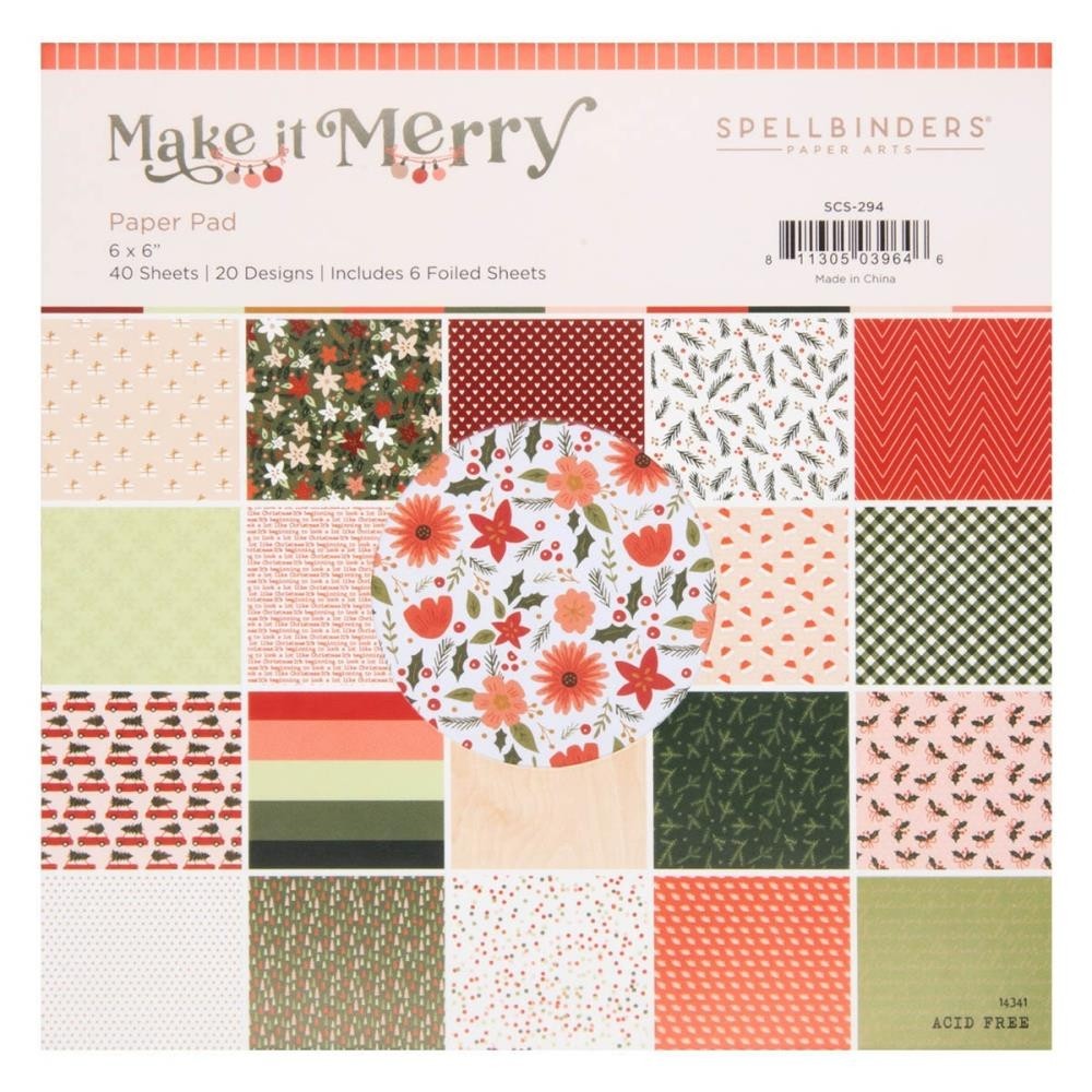 Spellbinders Paper Pad 6"x6" Make It Merry