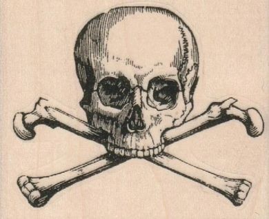 Skull and Crossbones Rubber Stamp vlvs14694