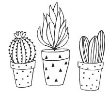 Savvy Stamps Cactus Trio Pots 1618f