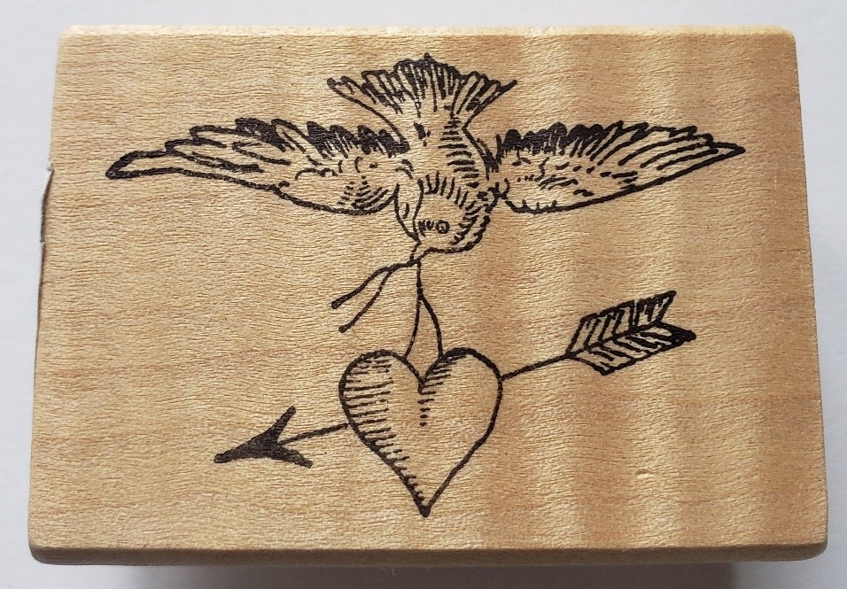 Rubbermoon Vintage Bird with heart
