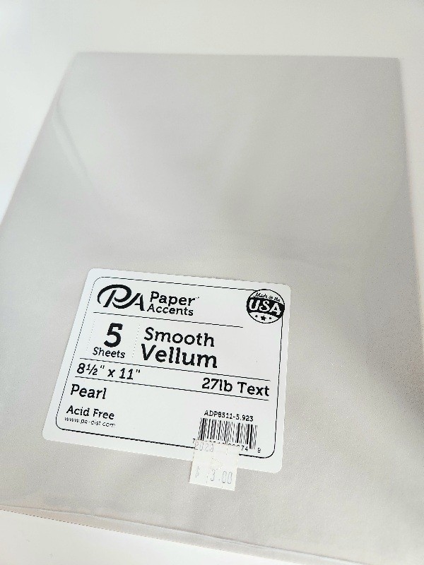 Paper Accents Vellum 8.5x11 27lb Pearl