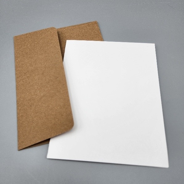 Kraft A2 Envelopes and white notecards