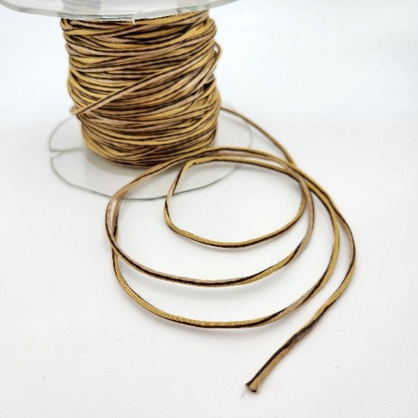 May Arts Satin String Striped Ribbon Gold/Brown